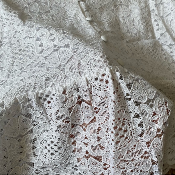 LOFT White Lace Button Down Shirt - Picture 4 of 5